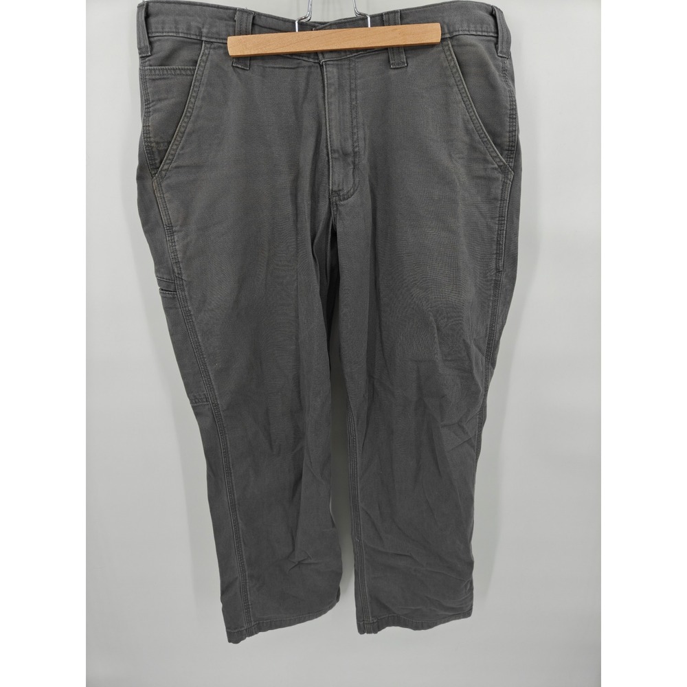Carhartt Mens Relaxed Fit Gray Canvas Carpenter Work Pants 34x30 Utility 3795